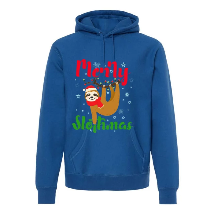 Merry Slothmas Ugly Christmas Pajama For Sloth Lovers Gift Premium Hoodie