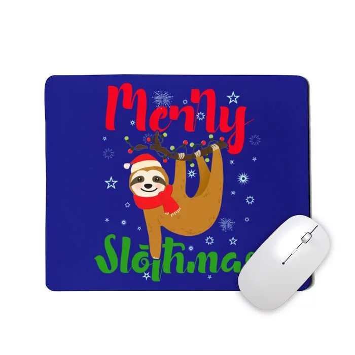 Merry Slothmas Ugly Christmas Pajama For Sloth Lovers Gift Mousepad