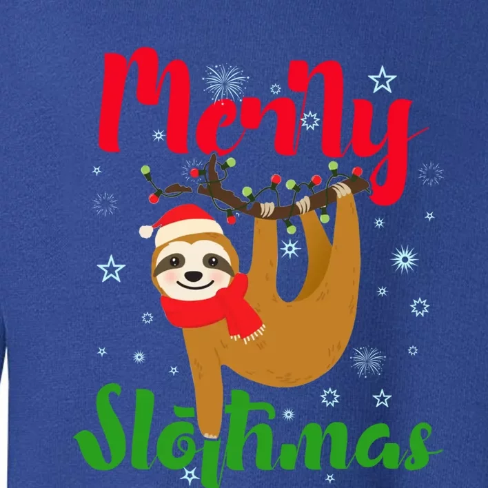 Merry Slothmas Ugly Christmas Pajama For Sloth Lovers Gift Toddler Sweatshirt