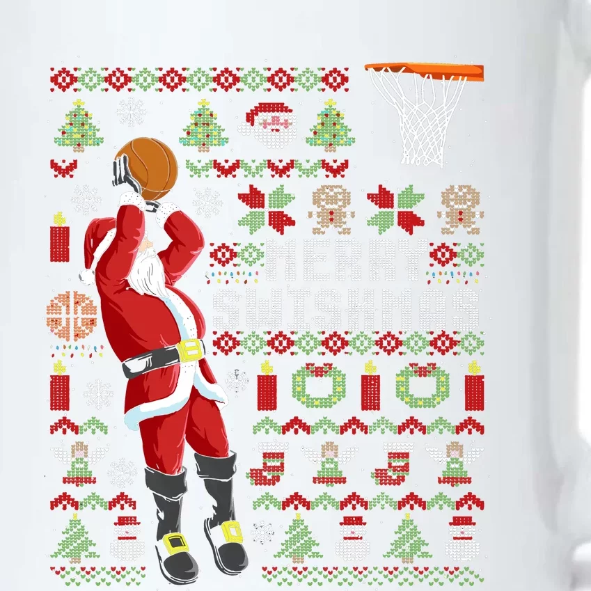 Merry Swishmas Ugly Christmas Basketball Black Color Changing Mug