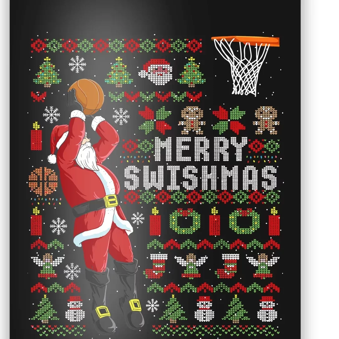 Merry Swishmas Ugly Christmas Basketball Poster