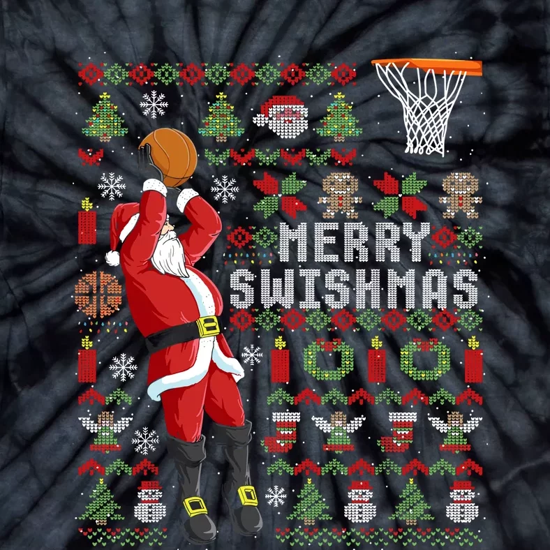 Merry Swishmas Ugly Christmas Basketball Tie-Dye T-Shirt