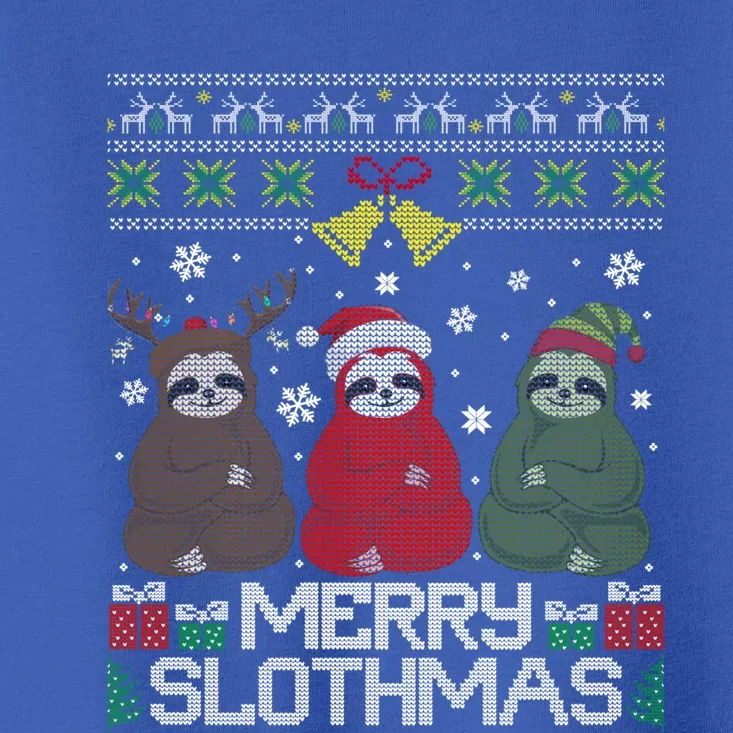 Merry Slothmas Ugly Christmas Sweater For Sloth Lovers Meaningful Gift Toddler T-Shirt