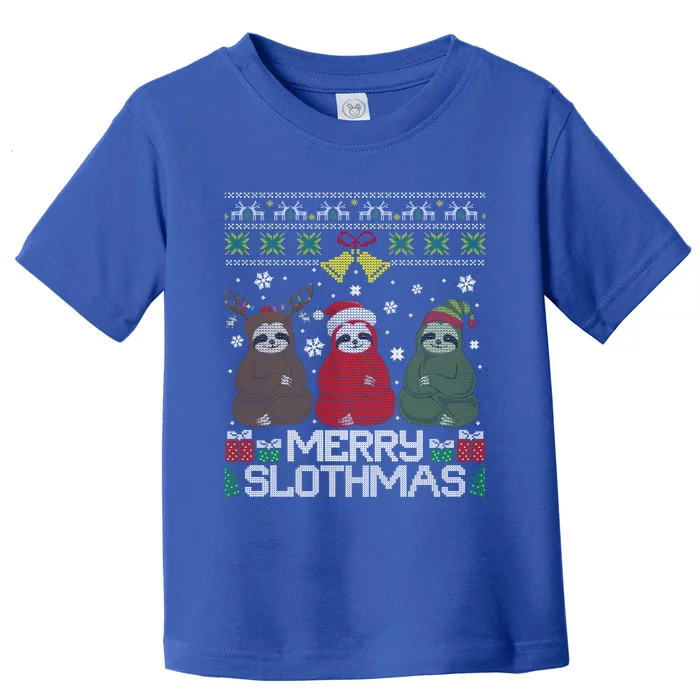 Merry Slothmas Ugly Christmas Sweater For Sloth Lovers Meaningful Gift Toddler T-Shirt