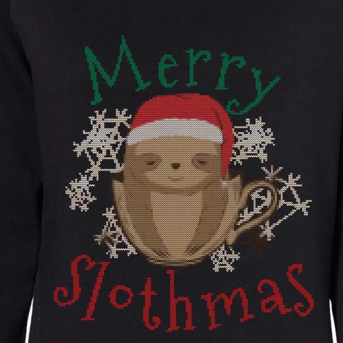 Merry Slothmas Ugly Christmas Gift Womens California Wash Sweatshirt