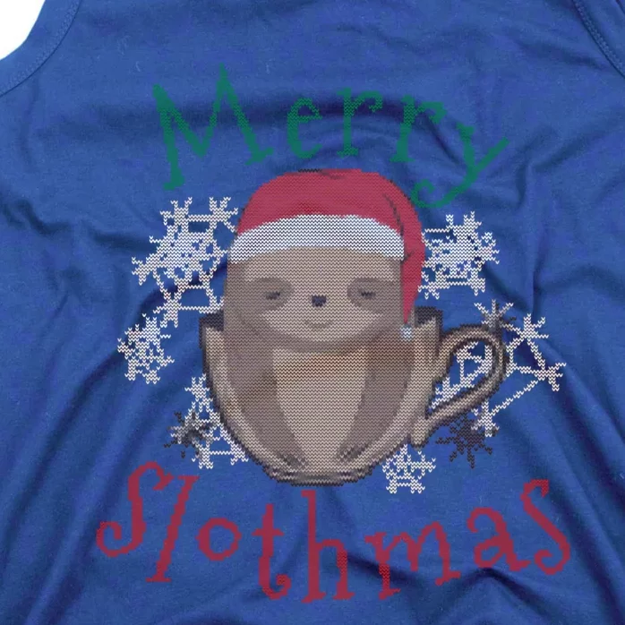 Merry Slothmas Ugly Christmas Gift Tank Top