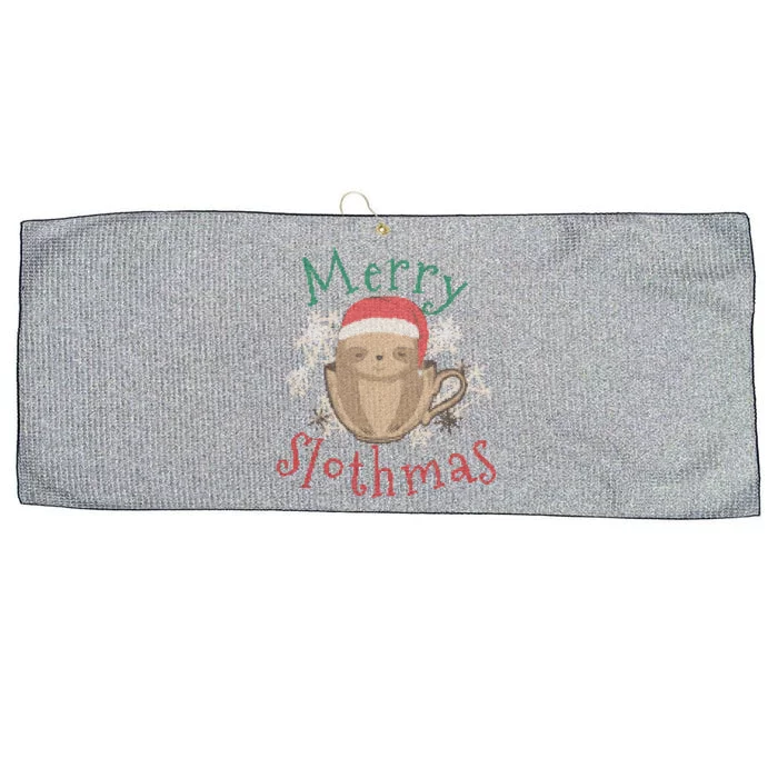 Merry Slothmas Ugly Christmas Gift Large Microfiber Waffle Golf Towel