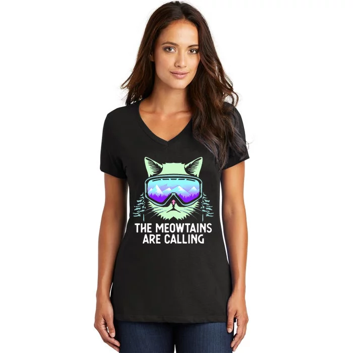 Mountain Skier's Ultimate Snowboard Women's V-Neck T-Shirt