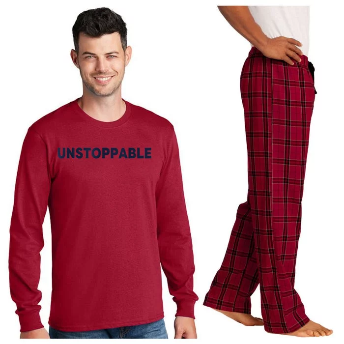 Motivational Saying Unstoppable Long Sleeve Pajama Set