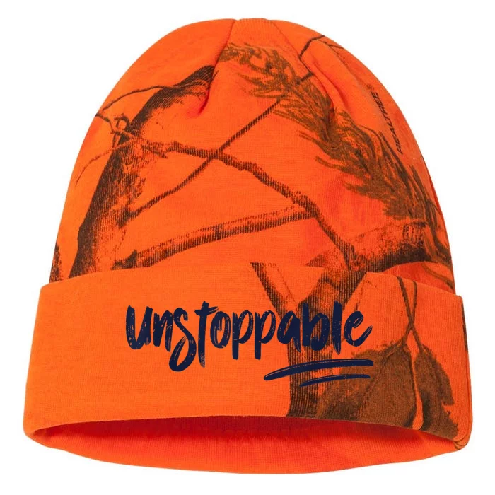 Motivational Saying Unstoppable Kati - 12in Camo Beanie