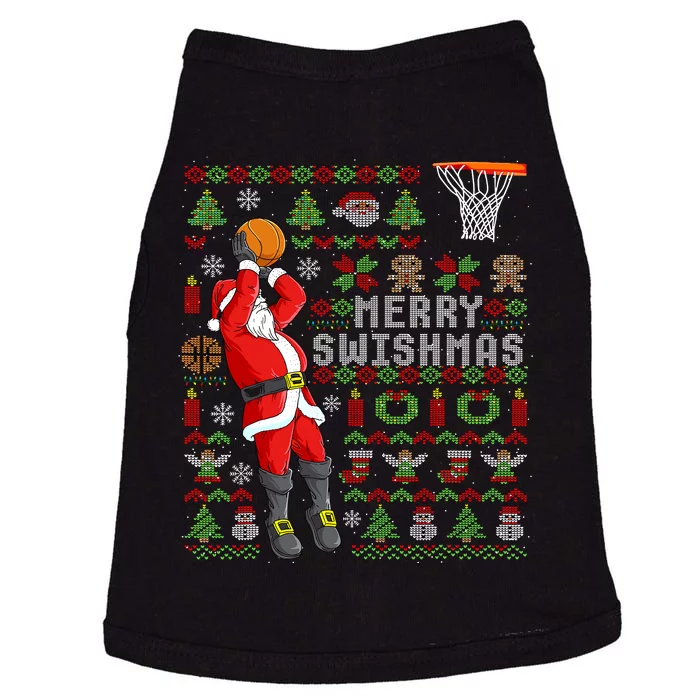 Merry Swishmas Ugly Christmas Basketball Christmas Doggie Tank