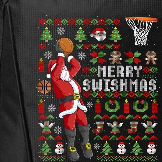 Merry Swishmas Ugly Christmas Basketball Christmas City Backpack