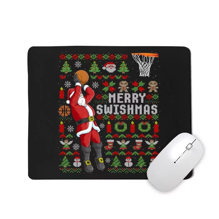 Merry Swishmas Ugly Christmas Basketball Christmas Mousepad