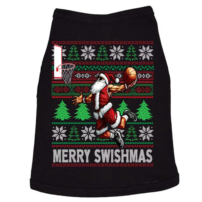 Merry Swishmas Ugly Christmas Basketball Christmas Doggie Tank