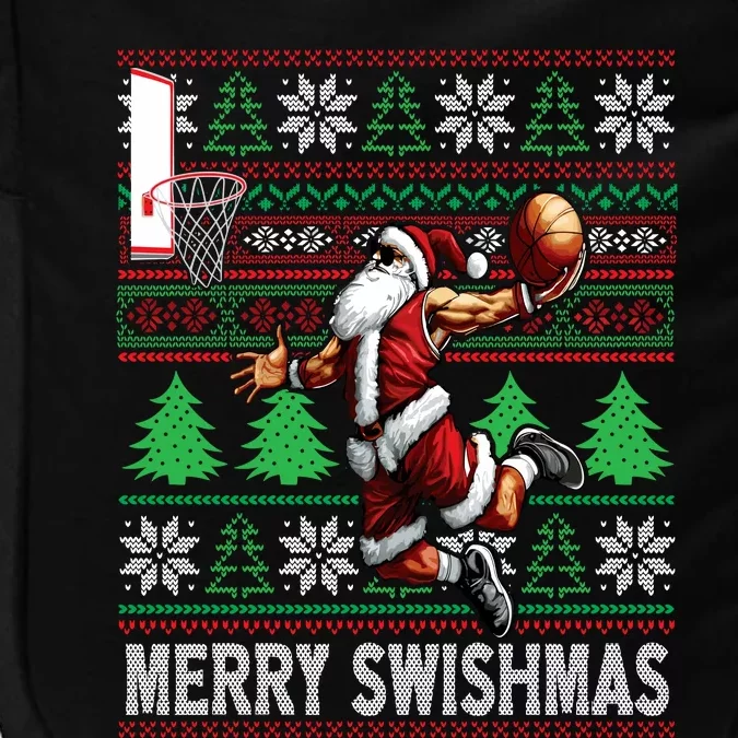 Merry Swishmas Ugly Christmas Basketball Christmas Impact Tech Backpack