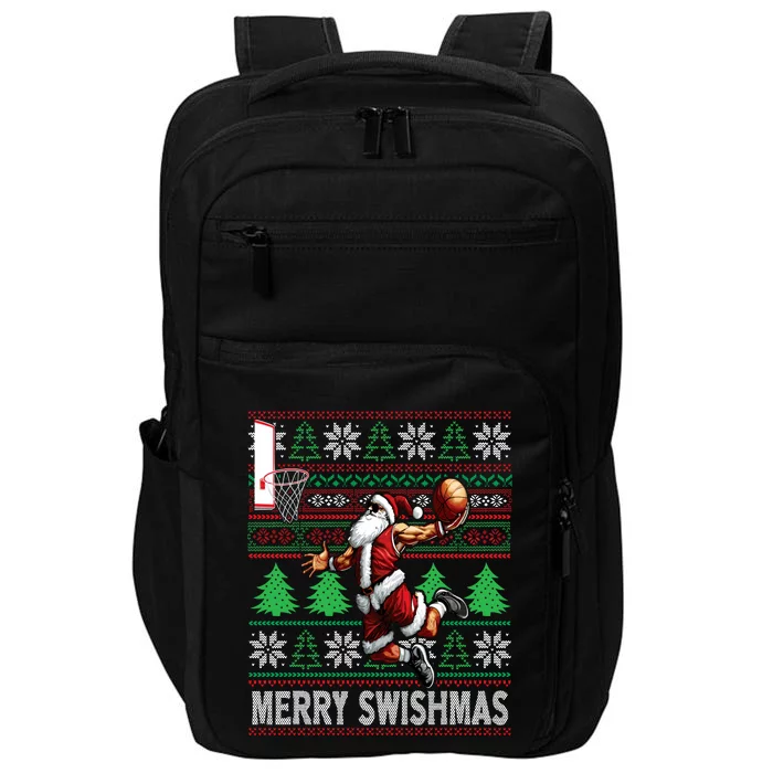 Merry Swishmas Ugly Christmas Basketball Christmas Impact Tech Backpack