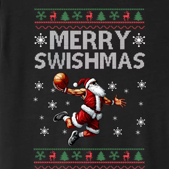 Merry Swishmas Ugly Christmas Basketball Christmas ChromaSoft Performance T-Shirt