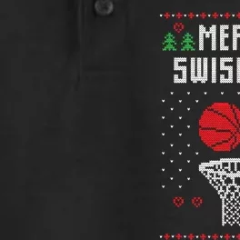 Merry Swishmas Ugly Christmas Basketball Christmas Dry Zone Grid Performance Polo