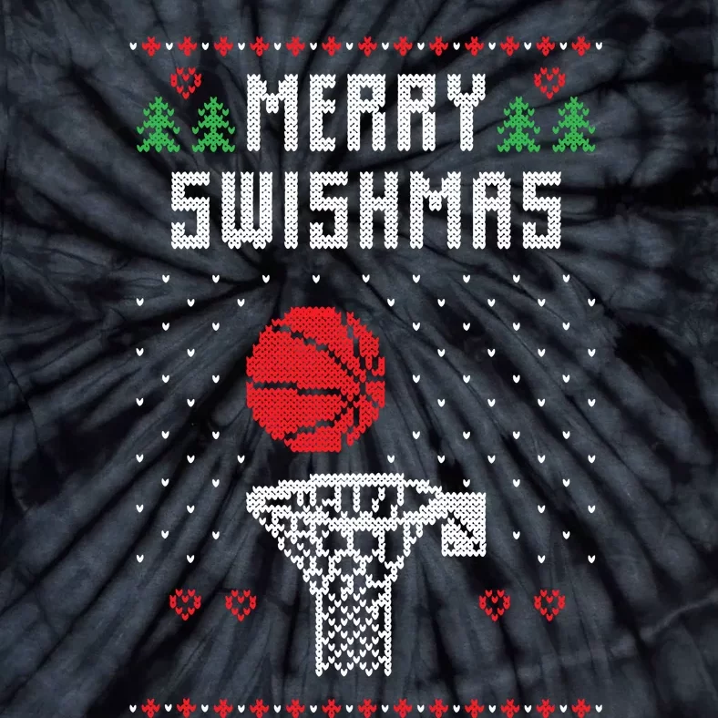 Merry Swishmas Ugly Christmas Basketball Christmas Tie-Dye T-Shirt