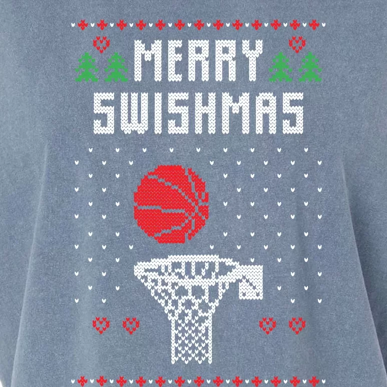 Merry Swishmas Ugly Christmas Basketball Christmas Garment-Dyed Women's Muscle Tee