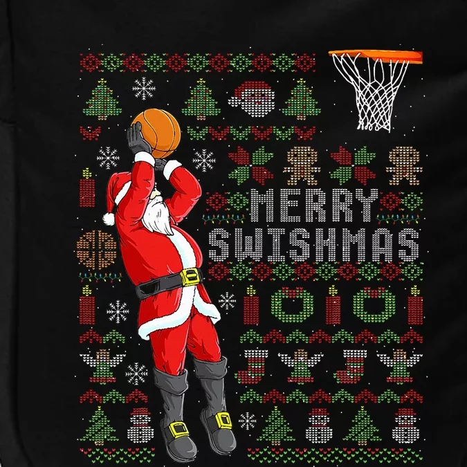 Merry Swishmas Ugly Christmas Basketball Christmas Impact Tech Backpack