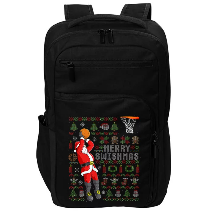 Merry Swishmas Ugly Christmas Basketball Christmas Impact Tech Backpack