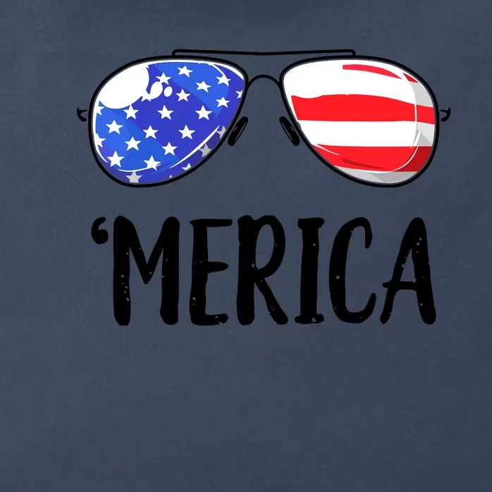 Merica Sunglasses & US Stars & Stripes Flag Zip Tote Bag