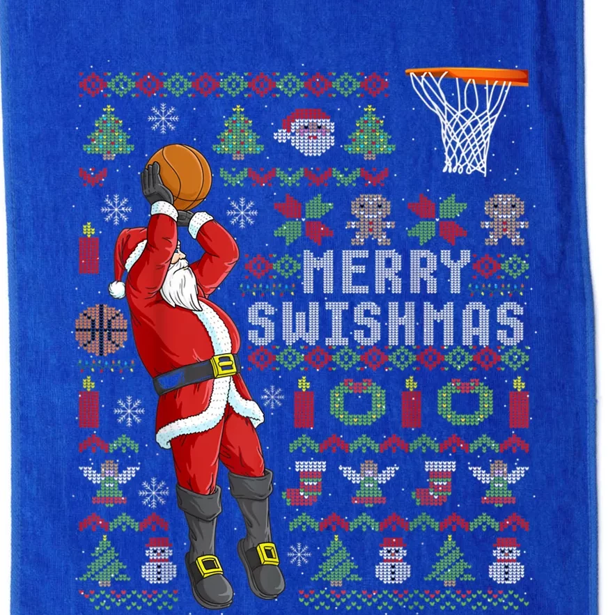 Merry Swishmas Ugly Christmas Basketball Christmas Platinum Collection Golf Towel