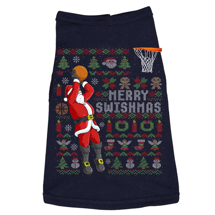 Merry Swishmas Ugly Christmas Basketball Christmas Doggie Tank