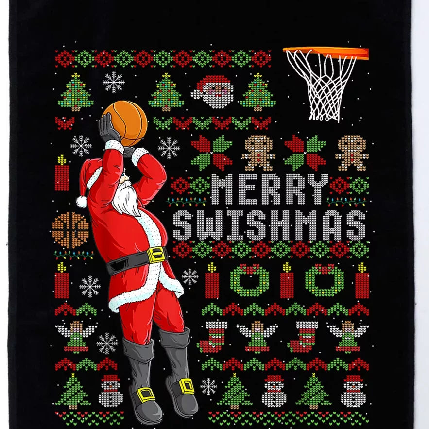 Merry Swishmas Ugly Christmas Basketball Christmas Platinum Collection Golf Towel