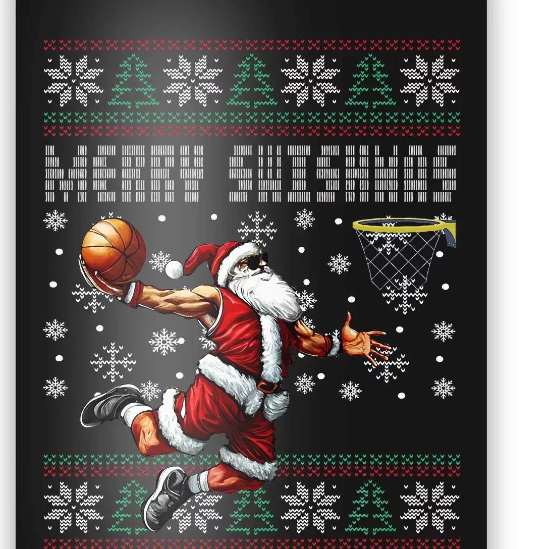 Merry Swishmas Ugly Christmas Basketball Christmas Poster