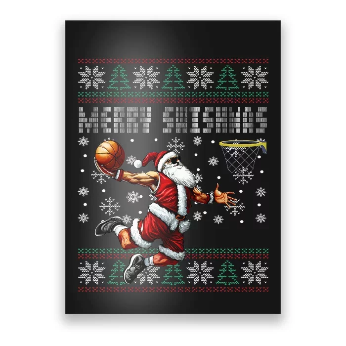 Merry Swishmas Ugly Christmas Basketball Christmas Poster