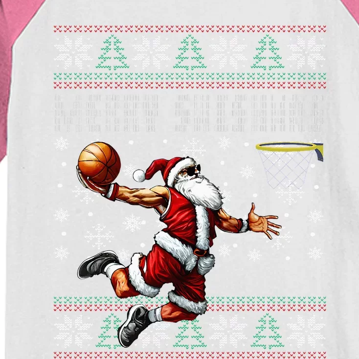 Merry Swishmas Ugly Christmas Basketball Christmas Kids Colorblock Raglan Jersey