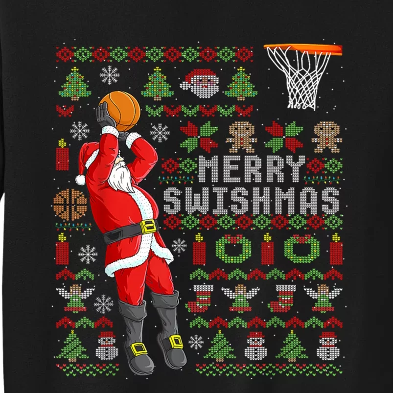 Merry Swishmas Ugly Christmas Basketball Christmas Sweatshirt