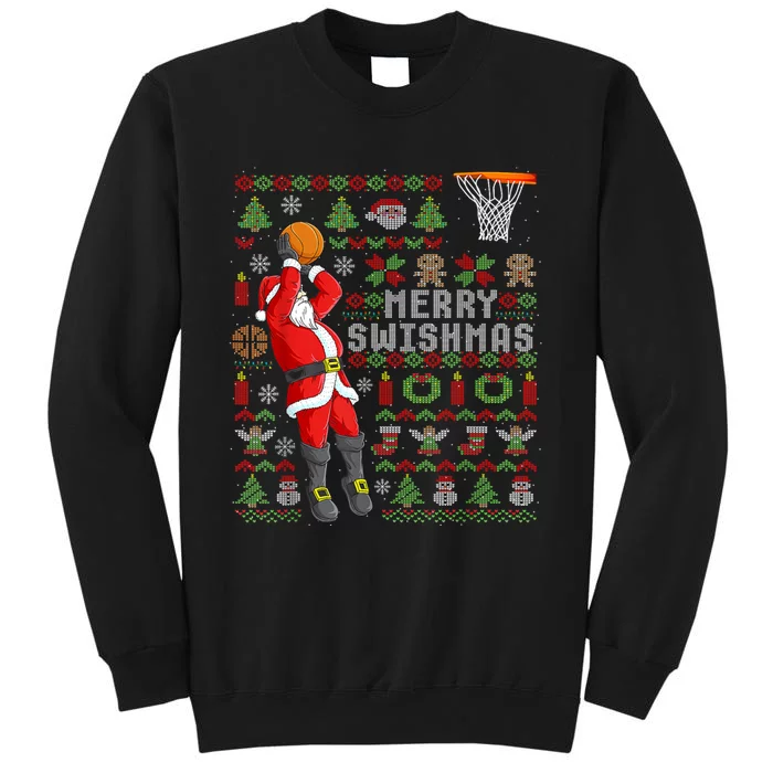 Merry Swishmas Ugly Christmas Basketball Christmas Sweatshirt