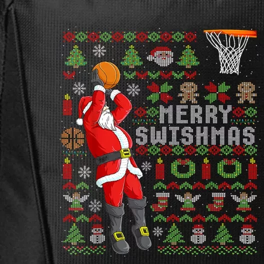 Merry Swishmas Ugly Christmas Basketball Christmas City Backpack