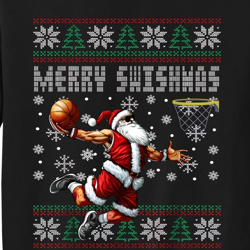 Merry Swishmas Ugly Christmas Basketball Christmas Sweatshirt