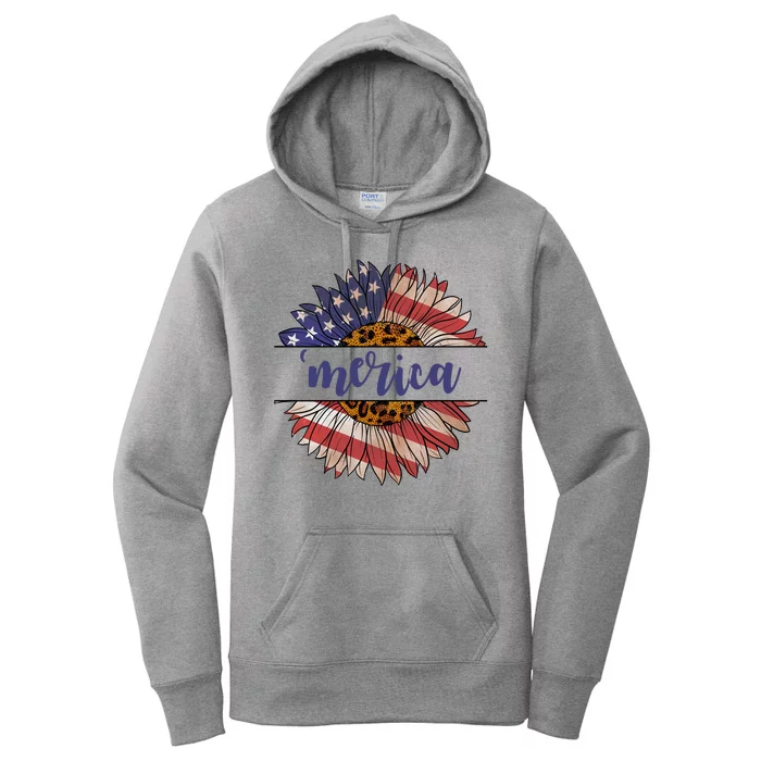 Merica Sunflower USA Vintage Women's Pullover Hoodie