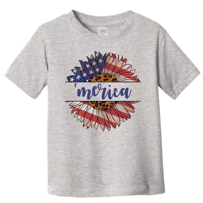 Merica Sunflower USA Vintage Toddler T-Shirt