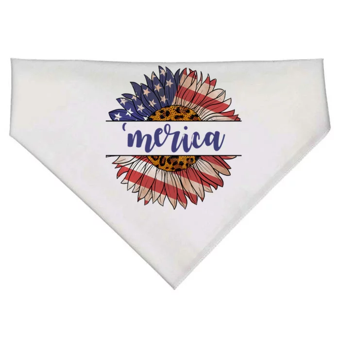 Merica Sunflower USA Vintage USA-Made Doggie Bandana