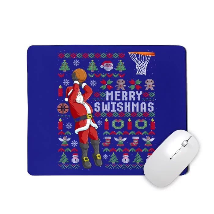 Merry Swishmas Ugly Christmas Basketball Christmas Gift Mousepad