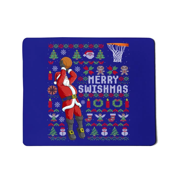 Merry Swishmas Ugly Christmas Basketball Christmas Gift Mousepad