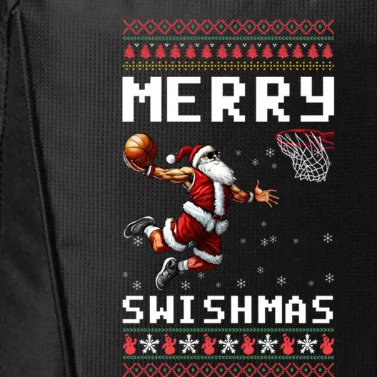 Merry Swishmas Ugly Christmas Funny Basketball Xmas Cool Gift City Backpack