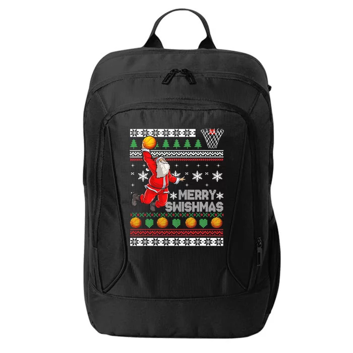 Merry Swishmas Ugly Christmas Basketball Christmas City Backpack