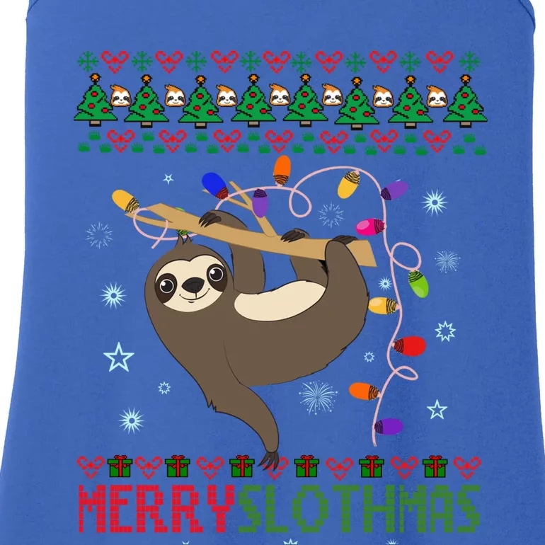 Merry Slothmas Ugly Christmas Pajama For Sloth Lovers Meaningful Gift Ladies Essential Tank