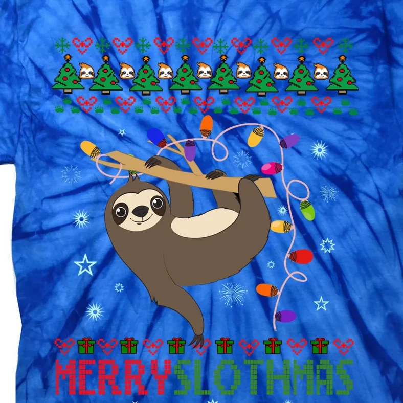 Merry Slothmas Ugly Christmas Pajama For Sloth Lovers Meaningful Gift Tie-Dye T-Shirt