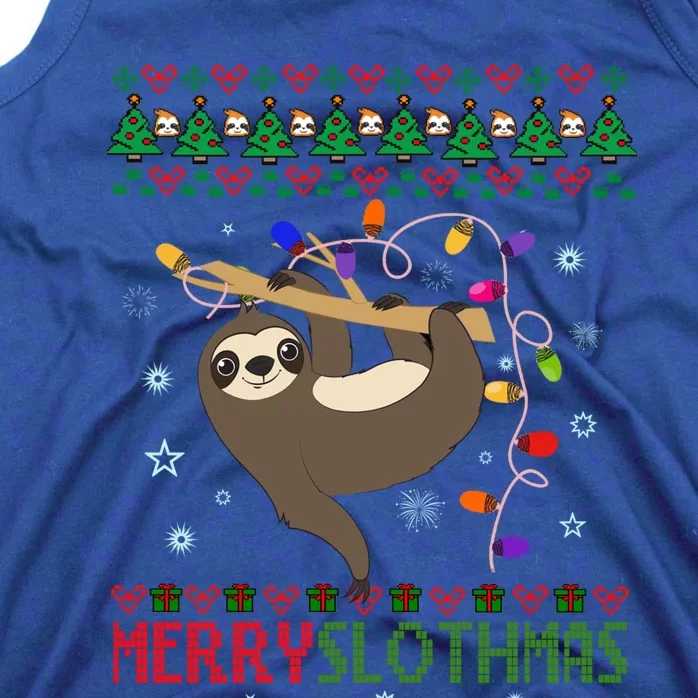 Merry Slothmas Ugly Christmas Pajama For Sloth Lovers Meaningful Gift Tank Top