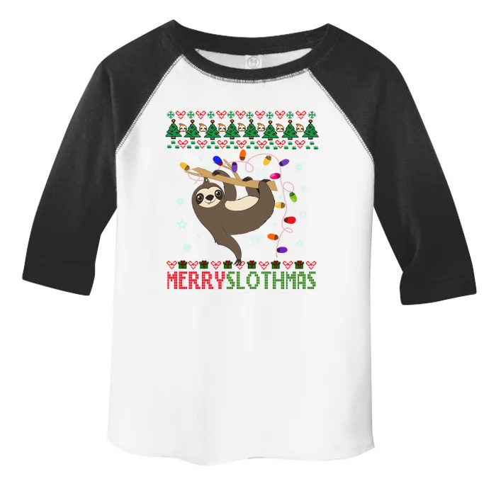 Merry Slothmas Ugly Christmas Pajama For Sloth Lovers Meaningful Gift Toddler Fine Jersey T-Shirt