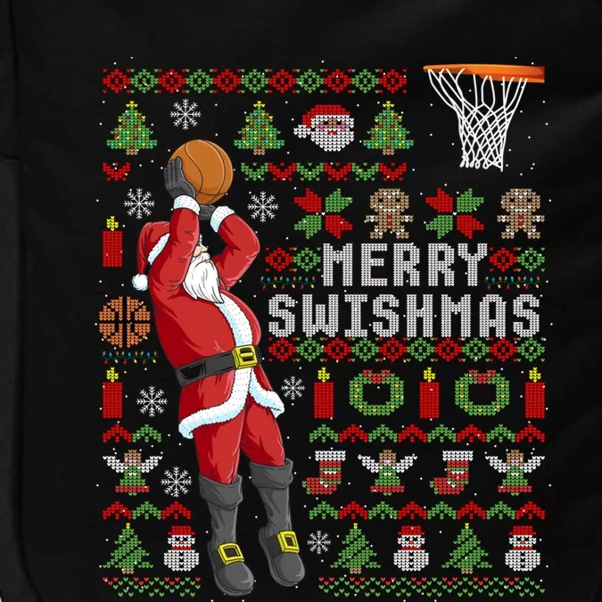 Merry Swishmas Ugly Christmas Basketball Christmas Gift Impact Tech Backpack