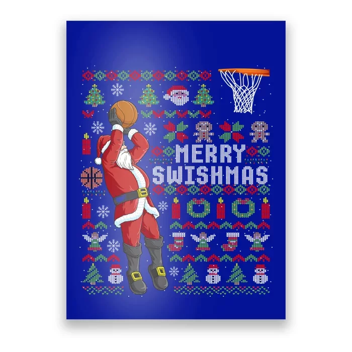 Merry Swishmas Ugly Christmas Basketball Christmas Gift Poster